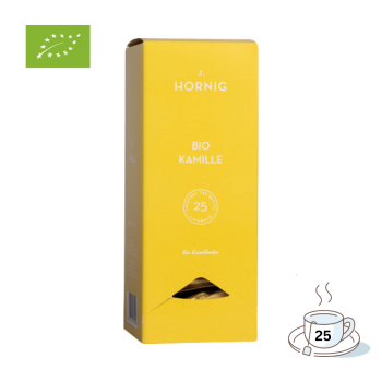 758629 J. Hornig Bio Kamille Kräutertee, Pyramidenbeutel im Kuvert, 25 Teebeutel